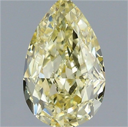 Picture of Lab Grown Diamond 1.52 Carats, Pear with  Cut, Fancy Intense Yellow Color, VS1 Clarity and Certified by IGI