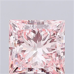 Picture of Lab Grown Diamond 7.09 Carats, Princess with  Cut, Fancy Vivid Pink Color, VS2 Clarity and Certified by IGI