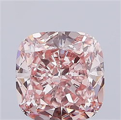 Picture of Lab Grown Diamond 3.27 Carats, CUSHION MODIFIED with  Cut, Fancy Intense Pink Color, VS1 Clarity and Certified by IGI
