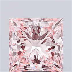 Picture of Lab Grown Diamond 7.10 Carats, Princess with  Cut, Fancy Vivid Pink Color, VS1 Clarity and Certified by IGI