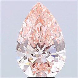 Picture of Lab Grown Diamond 5.83 Carats, Pear with  Cut, Fancy Vivid Pink Color, VS1 Clarity and Certified by IGI