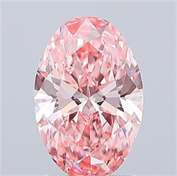 Picture of Lab Grown Diamond 2.07 Carats, Oval with  Cut, Fancy Vivid Pink Color, VS1 Clarity and Certified by IGI