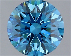 Picture of Lab Grown Diamond 1.55 Carats, Round with Excellent Cut, Fancy Vivid Blue Color, VS1 Clarity and Certified by IGI