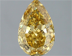 Picture of Lab Grown Diamond 1.75 Carats, Pear with  Cut, Fancy Vivid Yellow Color, VS2 Clarity and Certified by IGI