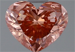 Picture of Lab Grown Diamond 1.43 Carats, Heart with  Cut, Fancy Vivid Pink Color, VVS2 Clarity and Certified by IGI