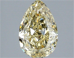 Picture of Lab Grown Diamond 2.09 Carats, Pear with  Cut, Fancy Light Yellow Color, VS1 Clarity and Certified by IGI