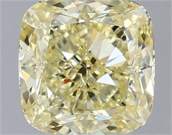 Picture of Lab Grown Diamond 1.59 Carats, CUSHION MODIFIED with  Cut, Fancy Yellow Color, VS1 Clarity and Certified by IGI