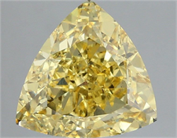 Picture of Lab Grown Diamond 4.04 Carats, TRIANGULAR with  Cut, Fancy Vivid Yellow Color, VS1 Clarity and Certified by IGI