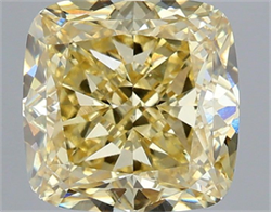 Picture of Lab Grown Diamond 3.03 Carats, CUSHION MODIFIED with  Cut, Fancy Yellow Color, VS1 Clarity and Certified by IGI