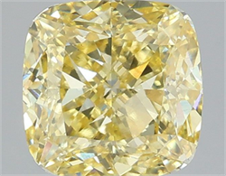 Picture of Lab Grown Diamond 3.02 Carats, CUSHION MODIFIED with  Cut, Fancy Intense Yellow Color, VS1 Clarity and Certified by IGI