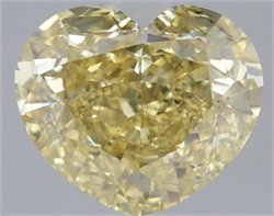 Picture of Lab Grown Diamond 3.01 Carats, Heart with  Cut, Fancy Yellow Color, VS2 Clarity and Certified by IGI