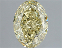 Picture of Lab Grown Diamond 3.06 Carats, Oval with  Cut, Fancy Yellow Color, VS1 Clarity and Certified by IGI
