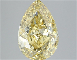 Picture of Lab Grown Diamond 4.60 Carats, Pear with  Cut, Fancy Intense Yellow Color, VS2 Clarity and Certified by IGI