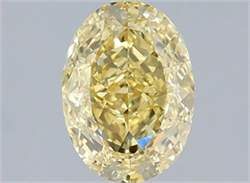 Picture of Lab Grown Diamond 1.57 Carats, Oval with  Cut, Fancy Intense Yellow Color, VS1 Clarity and Certified by IGI