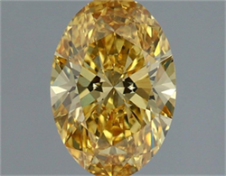 Picture of Lab Grown Diamond 1.51 Carats, Oval with  Cut, Fancy Vivid Yellow Color, VS1 Clarity and Certified by IGI
