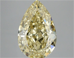 Picture of Lab Grown Diamond 4.57 Carats, Pear with  Cut, Fancy Intense Yellow Color, VS1 Clarity and Certified by IGI
