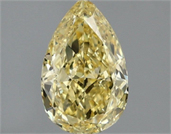 Picture of Lab Grown Diamond 1.25 Carats, Pear with  Cut, Fancy Intense Yellow Color, VS1 Clarity and Certified by IGI