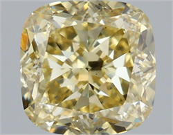 Picture of Lab Grown Diamond 2.59 Carats, CUSHION MODIFIED with  Cut, Fancy Intense Yellow Color, VS1 Clarity and Certified by IGI