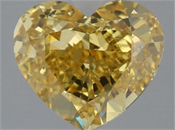 Picture of Lab Grown Diamond 2.01 Carats, Heart with  Cut, Fancy Vivid Yellow Color, VS1 Clarity and Certified by IGI