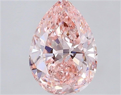 Picture of Lab Grown Diamond 1.43 Carats, Pear with  Cut, Fancy Vivid Pink Color, VVS2 Clarity and Certified by IGI