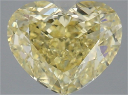 Picture of Lab Grown Diamond 2.05 Carats, Heart with  Cut, Fancy Intense Yellow Color, VS1 Clarity and Certified by IGI