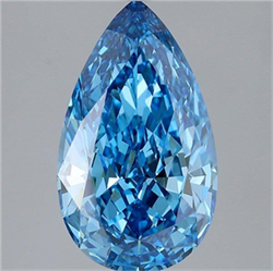 Picture of Lab Grown Diamond 5.03 Carats, Pear with  Cut, Fancy Vivid Blue Color, VVS2 Clarity and Certified by IGI