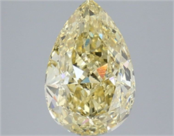 Picture of Lab Grown Diamond 3.10 Carats, Pear with  Cut, Fancy Intense Yellow Color, VVS2 Clarity and Certified by IGI