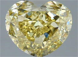 Picture of Lab Grown Diamond 3.05 Carats, Heart with  Cut, Fancy Intense Yellow Color, VS1 Clarity and Certified by IGI
