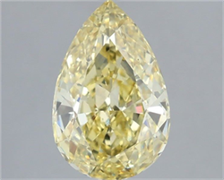 Picture of Lab Grown Diamond 3.59 Carats, Pear with  Cut, Fancy Intense Yellow Color, VS2 Clarity and Certified by IGI