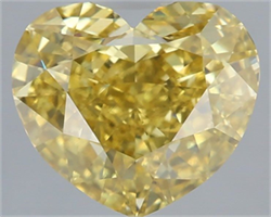 Picture of Lab Grown Diamond 4.02 Carats, Heart with  Cut, Fancy Vivid Yellow Color, VS1 Clarity and Certified by IGI