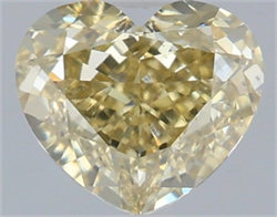 Picture of Lab Grown Diamond 2.02 Carats, Heart with  Cut, Fancy Yellow Color, VVS2 Clarity and Certified by IGI