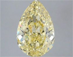 Picture of Lab Grown Diamond 3.59 Carats, Pear with  Cut, Fancy Intense Yellow Color, VS1 Clarity and Certified by IGI