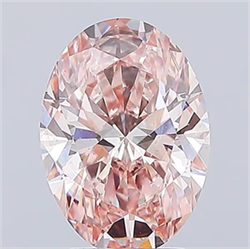Picture of Lab Grown Diamond 3.50 Carats, Oval with  Cut, Fancy Intense Pink Color, VS2 Clarity and Certified by IGI