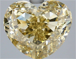 Picture of Lab Grown Diamond 5.08 Carats, Heart with  Cut, Fancy Yellow Color, VS1 Clarity and Certified by IGI