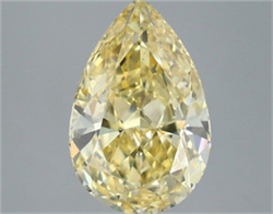 Picture of Lab Grown Diamond 3.59 Carats, Pear with  Cut, Fancy Intense Yellow Color, VS1 Clarity and Certified by IGI