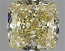 Picture of Lab Grown Diamond 4.10 Carats, CUSHION MODIFIED with  Cut, Fancy Light Yellow Color, VVS2 Clarity and Certified by IGI