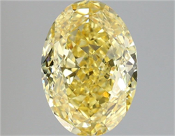 Picture of Lab Grown Diamond 4.02 Carats, Oval with  Cut, Fancy Vivid Yellow Color, VS2 Clarity and Certified by IGI