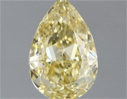 Picture of Lab Grown Diamond 1.31 Carats, Pear with  Cut, Fancy Intense Yellow Color, VS1 Clarity and Certified by IGI