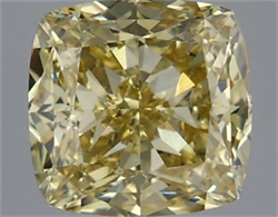 Picture of Lab Grown Diamond 3.01 Carats, CUSHION MODIFIED with  Cut, Fancy Intense Yellow Color, VS1 Clarity and Certified by IGI
