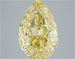 Picture of Lab Grown Diamond 5.02 Carats, Pear with  Cut, Fancy Vivid Yellow Color, VS1 Clarity and Certified by IGI