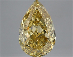 Picture of Lab Grown Diamond 5.35 Carats, Pear with  Cut, Fancy Intense Yellow Color, VVS2 Clarity and Certified by IGI
