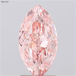 Picture of Lab Grown Diamond 2.07 Carats, Marquise with  Cut, Fancy Vivid Pink Color, VVS2 Clarity and Certified by IGI