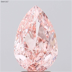 Picture of Lab Grown Diamond 3.04 Carats, Pear with  Cut, Fancy Intense Pink Color, VS2 Clarity and Certified by IGI