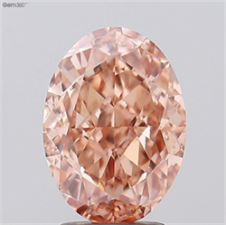 Picture of Lab Grown Diamond 3.24 Carats, Oval with  Cut, Fancy Brown Color, VS1 Clarity and Certified by IGI