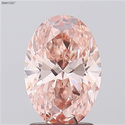 Picture of Lab Grown Diamond 1.79 Carats, Oval with  Cut, Fancy Intense Pink Color, VS1 Clarity and Certified by IGI