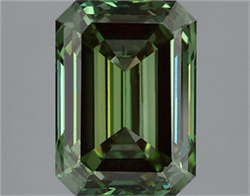 Picture of Lab Grown Diamond 3.09 Carats, Emerald with  Cut, Fancy Vivid Green Color, VS1 Clarity and Certified by IGI