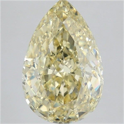 Picture of Lab Grown Diamond 4.09 Carats, Pear with  Cut, Fancy Yellow Color, VVS2 Clarity and Certified by IGI