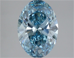 Picture of Lab Grown Diamond 3.08 Carats, Oval with  Cut, Fancy Vivid Blue Color, VS1 Clarity and Certified by IGI