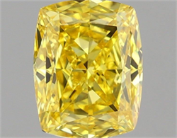 Picture of Lab Grown Diamond 1.58 Carats, CUSHION MODIFIED with  Cut, Fancy Vivid Yellow Color, VVS2 Clarity and Certified by IGI