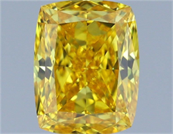 Picture of Lab Grown Diamond 1.53 Carats, CUSHION MODIFIED with  Cut, Fancy Vivid Yellow Color, VVS1 Clarity and Certified by IGI
